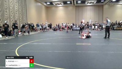 90 lbs Round Of 16 - Logan Arenas, Wolfpack WC vs Kaine Leafaatoto, DUB Wrestling