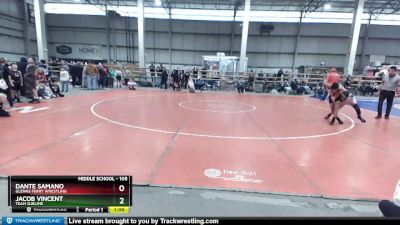 105 lbs Quarterfinal - Jacob Vincent, Team Sublime vs Dante Samano, Glenns Ferry Wrestling