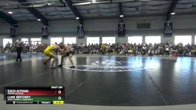 165 lbs Semifinal - Luke Reicosky, John Carroll University vs Zach Altman, Adrian College