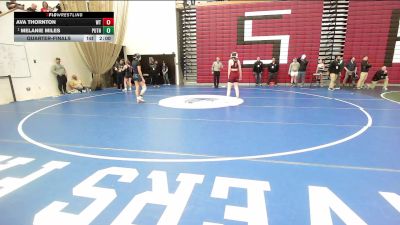 132 lbs Quarterfinal - Ava Thornton, Whittier vs Melanie Miles, Putnam