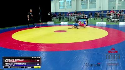 57kg Cons. Round 3 - Lauriane Zumbach, AAWA Independent vs Rebecca Gutteridge, Forest City WC