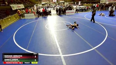 67 lbs Quarterfinal - Domanic Serratos, Laguna Hills Hawkeye WC vs Darius Saremi, Top Dog Wrestling Club