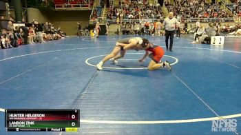 145 lbs Quarterfinal - Landon Zink, E1-Sheyenne vs Hunter Helgeson, W4-Bismarck Century