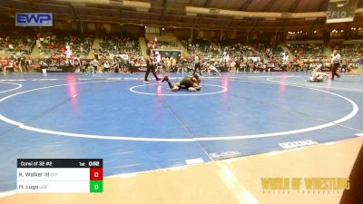 80 lbs Consi Of 32 #2 - Kirk Walker III, Tulsa Blue T Panthers vs Hunter Lugo, Liberty Warriors Wrestling Club