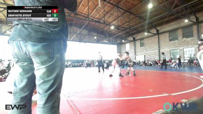 90 lbs 3rd Place - Rayden Wishard, Claremore Wrestling Club vs Dewyatte Stout, Heat