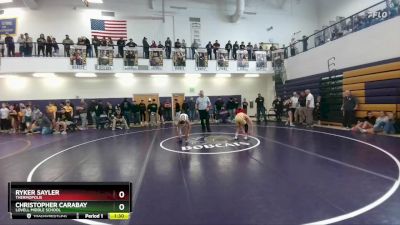 98 lbs Quarterfinal - Christopher Carabay, Lovell Middle School vs Ryker Sayler, Thermopolis