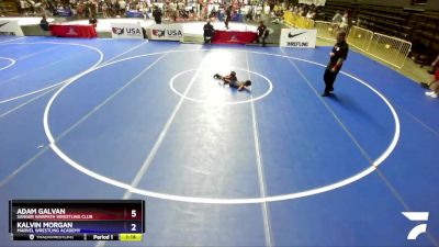 49 lbs 7th Place Match - Adam Galvan, Sanger Warpath Wrestling Club vs Kalvin Morgan, Marvel Wrestling Academy