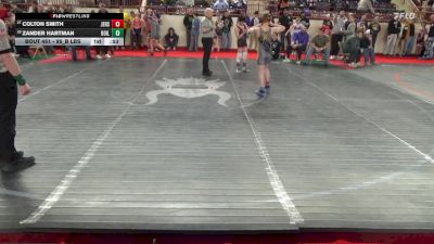95_B lbs Consi Rd 1 32 #2 - Colton Smith, Jersey Shore vs Zander Hartman, Boiling Springs