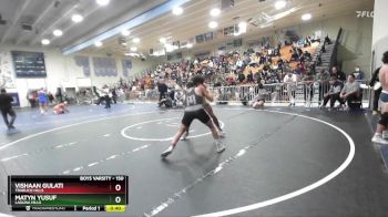 150 lbs Cons. Round 6 - Matyn Yusuf, Laguna Hills vs Vishaan Gulati, Trabuco Hills