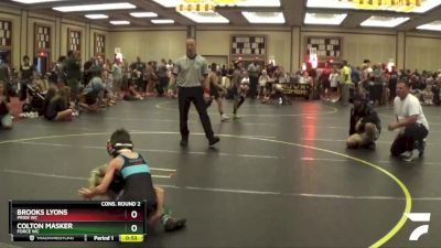 52 lbs Cons. Round 2 - Brooks Lyons, Pride WC vs Colton Masker, Force WC