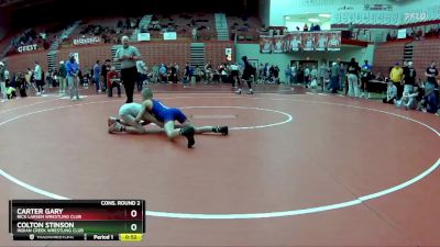 90 lbs Cons. Round 3 - Colton Stinson, Indian Creek Wrestling Club vs Carter Gary, Rick Larsen Wrestling Club