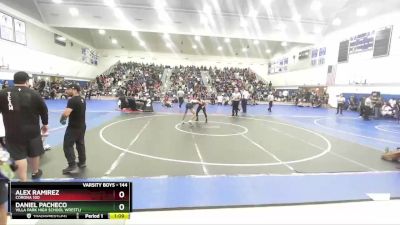 144 lbs Champ. Round 2 - Daniel Pacheco, Villa Park High School Wrestli vs Alex Ramirez, Corona 100