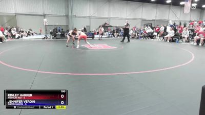 100 lbs Round 2 (8 Team) - Kinley Harker, Missouri Red vs Jennifer Verdin, North Dakota