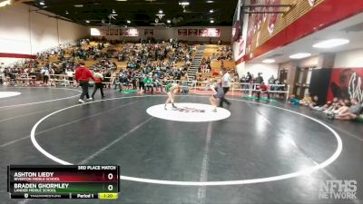 105 lbs 3rd Place Match - Braden Ghormley, Lander Middle School vs Ashton Liedy, Riverton Middle School