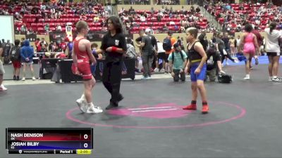 98 lbs Quarterfinal - Nash Denison, OK vs Josiah Bilby, KS