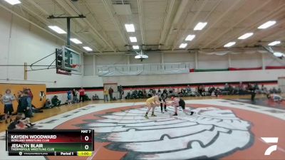 135-160 lbs Quarterfinal - Jesalyn Blair, Thermopolis Wrestling Club vs Kayden Woodward, Worland Wrestling Club