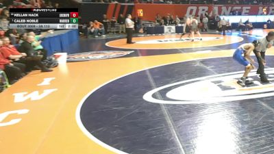 3A 113 lbs Champ. Round 1 - Caleb Noble, Gurnee (Warren) vs Kellan Hack, New Lenox (Lincoln-Way West)