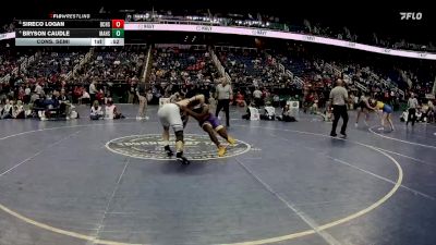 1A 190 lbs Cons. Semi - Bryson Caudle, Mount Airy High School vs Sireco Logan, Bessemer City High School