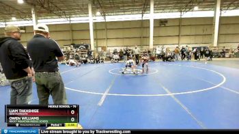 75 lbs Cons. Round 4 - Liam Takashige, New Plymouth vs Owen Williams, Rocky Mountain Middle School