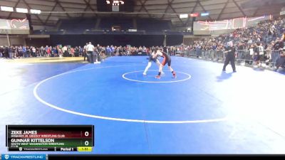 120 lbs Champ. Round 2 - Gunnar Kittelson, South West Washington Wrestling Club vs Zeke James, Hoquiam Jr. Grizzly Wrestling Club