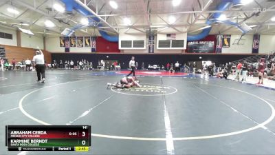 141 lbs Quarterfinal - Abraham Cerda, Fresno City College vs Karmine Berndt, Santa Rosa College