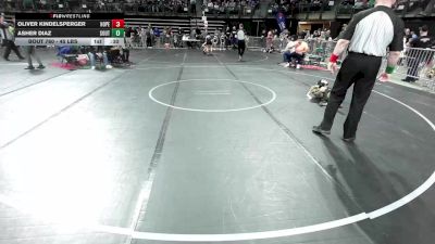 45 lbs Consi Of 16 #2 - Oliver Kindelsperger, Hopewell vs Asher Diaz, South Plainfield