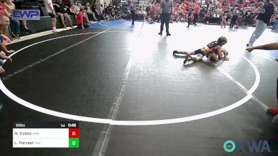 55 lbs Consi Of 8 #2 - Nicholas Evans, HURRICANE WRESTLING ACADEMY vs Lachlan Forrest, Vinita Kids Wrestling