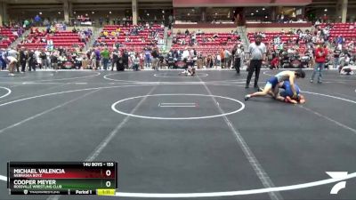 155 lbs 3rd Place Match - Michael Valencia, Nebraska Boyz vs Cooper Meyer, Rossville Wrestling Club