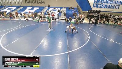 48-50 lbs Round 3 - Camden Balliett, Roy Wrestling Club vs Ridge Deeter, Sanderson Wrestling Academy