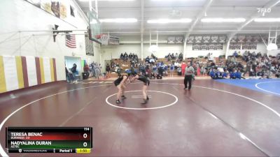 114 lbs Champ. Round 2 - Teresa Benac, Durango, CO vs Nadyalina Duran, Aztec