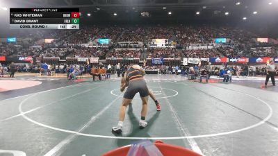 A - 157 lbs Cons. Round 1 - David Brant, Frenchtown vs Kas Whiteman, Browning