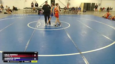 114 lbs Semis & 1st Wrestleback (8 Team) - Cruz Enderle, Missouri vs Garrison Dierks, Minnesota Red