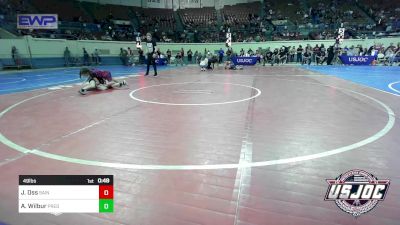 49 lbs Quarterfinal - Jensen Oss, Saints Wrestling Club vs Adelaide Wilbur, Predator Wrestling