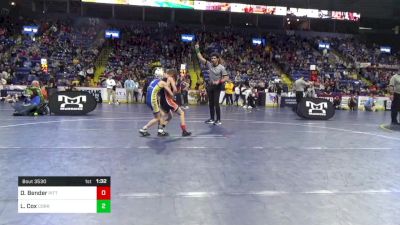 50 lbs Quarterfinal - Deklan Bender, Pittston Area vs Levi Cox, Corry