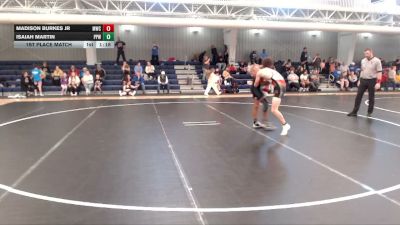 120 lbs 1st Place Match - Isaiah Martin, Pikes Peak Warriors vs Madison Burkes Jr, MAC Wrestling Club