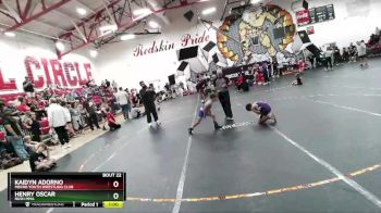 60/70-6u girls Round 2 - Henry Oscar, Rush MMA vs Kaidyn Adorno, MBCRD Youth Wrestling Club