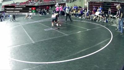 105 lbs 7th Place Match - Brecken Lammers, League Of Heroes vs Madsen Linder, Cozad Wrestling Club