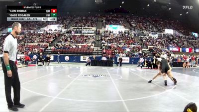 AA - 175 lbs 1st Place Match - Loki Bigras, Flathead (Kalispell) vs Gabe Rosales, Billings West