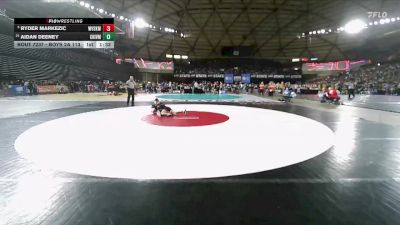 Boys 2A 113 lbs Champ. Round 2 - Ryder Markezic, West Valley (Spokane) vs Aidan Deeney, Columbia River