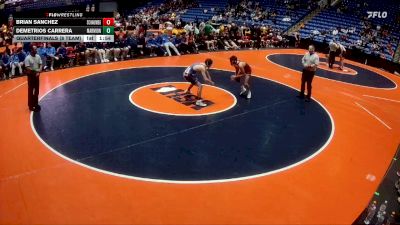 132 lbs Quarterfinals (8 Team) - Brian Sanchez, Schaumburg (H.S.) vs Demetrios Carrera, Aurora (Marmion Academy)