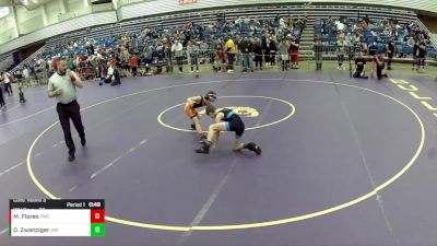 10U Boys - 63 lbs Cons. Round 3 - Dake Zwanziger, Immortal Athletics WC vs Miguel Flores, Perrysburg Wrestling Club