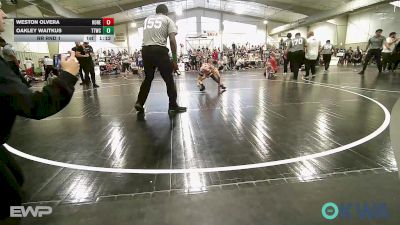 58 lbs Rr Rnd 1 - Weston Olvera, Honey Badgers Wrestling Club vs Oakley Waitkus, Team Tulsa Wrestling Club