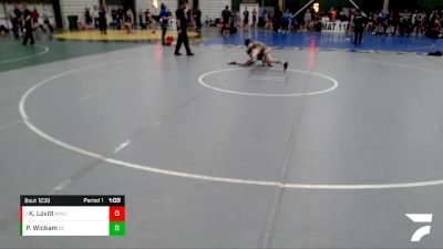 98 lbs Round 3 - Kellen Lovitt, Milford Wrestling Club vs Parker Wickam, Bear Cave