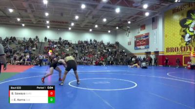 215 lbs Cons. Round 5 - Ezra Kerns, Dublin Coffman vs Ben Sawaya, Perrysburg