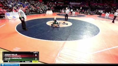 1A 120 lbs Cons. Round 2 - Josiah Willis, Chicago (C. Hope Academy) vs Culan Lindemuth, Coal City