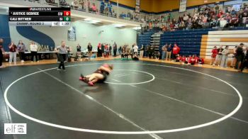 155 lbs. Champ. Round 3 - Cali Bittner, Broken Arrow vs Justice Sebree, St. Charles West