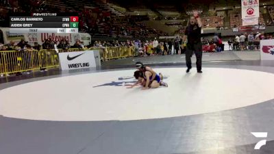 Bantam - 49 lbs Champ. Round 1 - Aiden Grey, College Prep Wrestling Academy vs Carlos Barreto, Strike Wrestling