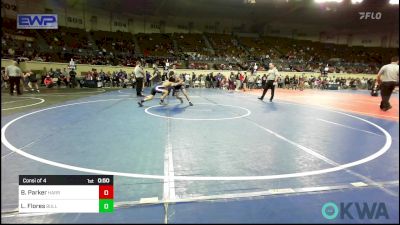 112 lbs Consi Of 4 - Brody Parker, Harrah Little League Wrestling vs Luis Flores, BullTrained