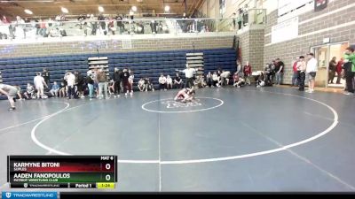 98 lbs Cons. Round 1 - Karmyne Bitoni, Suples vs Aaden Fanopoulos, Patriot Wrestling Club