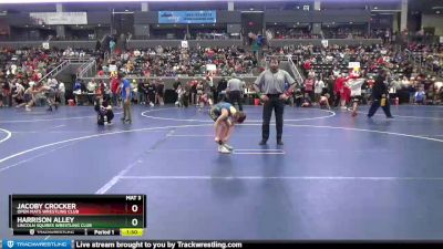 100 lbs Champ. Round 2 - Harrison Alley, Lincoln Squires Wrestling Club vs Jacoby Crocker, Open Mats Wrestling Club